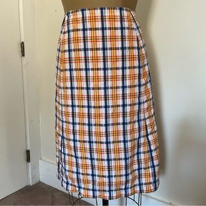 Vintage Johnny Appleseed’s Lined Plaid Midi Skirt